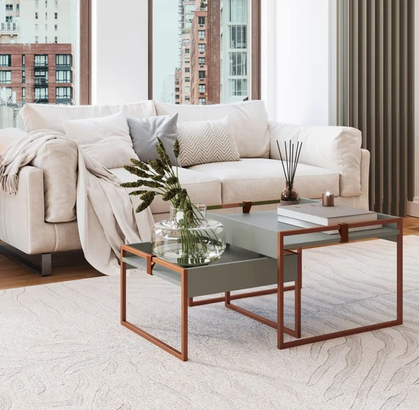 CONJUNTO DE MESAS DE CENTRO COLUMBIA