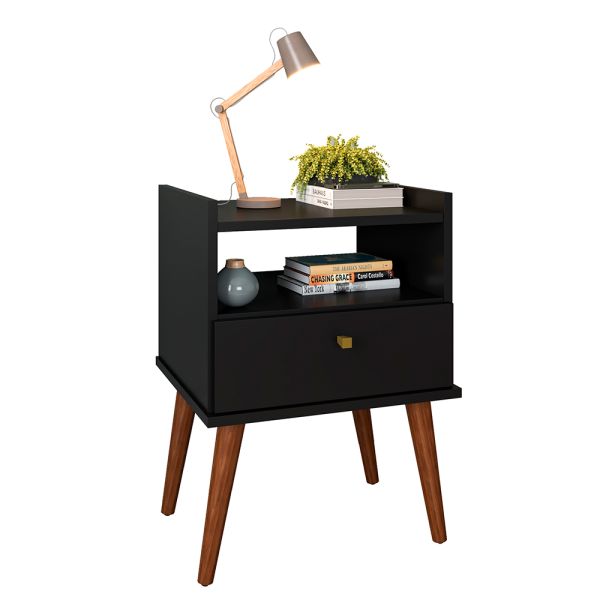 MESA DE LUZ AROMA 1CAJ. FIO NEGRO  [32990-3]