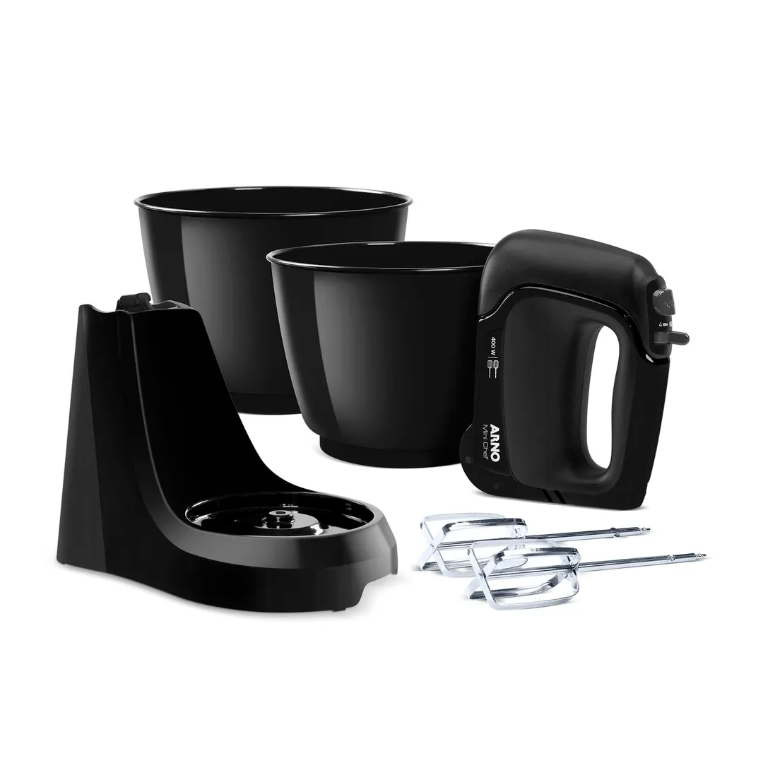 BATIDORA ARNO H11 MINI CHEF 4V 2 BOWLS NEGRO ABH11