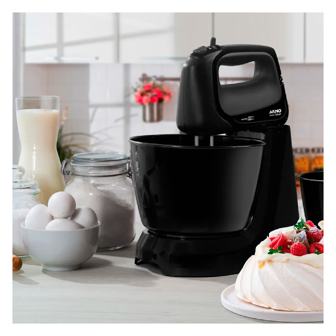 BATIDORA ARNO H11 MINI CHEF 4V 2 BOWLS NEGRO ABH11
