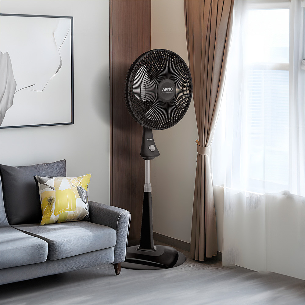 VENTILADOR ARNO DE PIE TROPICAL PLUS NEGRO