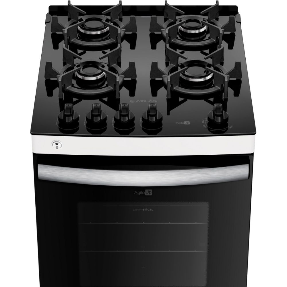 COCINA ATLAS 4H AGILE UP GLASS BLANCO A GAS 300001653