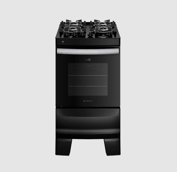 COCINA ATLAS 4H AGILE UP GLASS NEGRO GAS 300001662