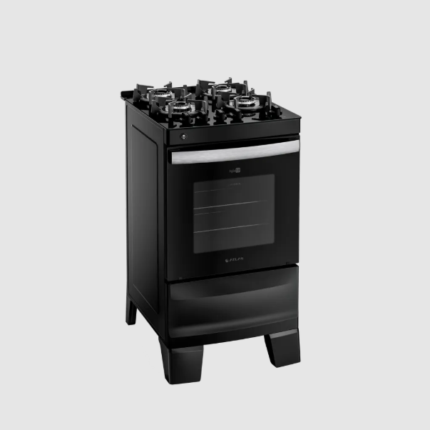 COCINA ATLAS 4H AGILE UP GLASS NEGRO GAS 300001662
