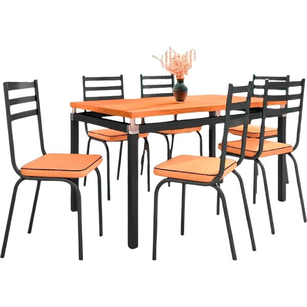 BELLISIMA MESA MDP C/6S 140CM RATTAN CON BM6RT-MDP