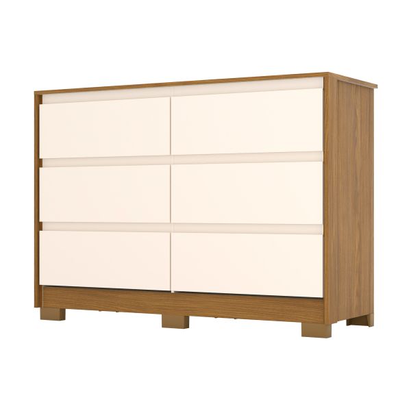 COMODA RAVENA D737 6 GAVETAS HENN NT/OW  [30904-2]