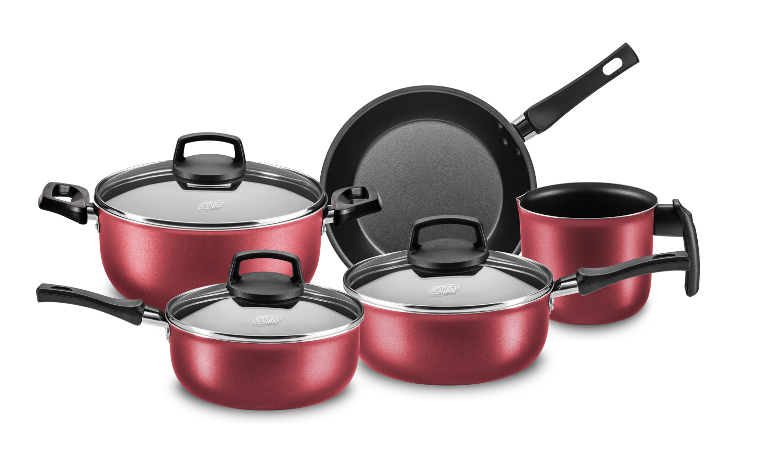 JUEGO DE OLLAS MTA SAFIRA CHERRY 5 PZ