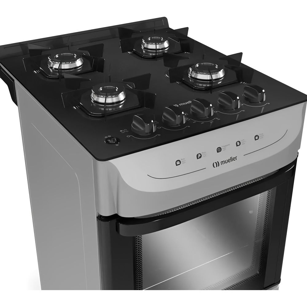 COCINA MUELLER 4H MFV4BB TITANIO-FRATELLO VETRO[2371]