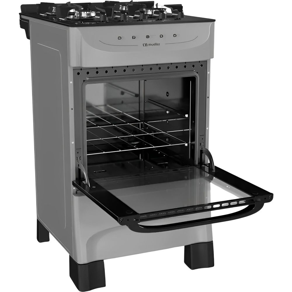 COCINA MUELLER 4H MFV4BB TITANIO-FRATELLO VETRO[2371]