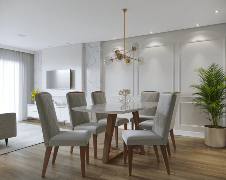 JUEGO DE COMEDOR MESA PROVINCIA BENNETT + 6 SILLAS DAISY